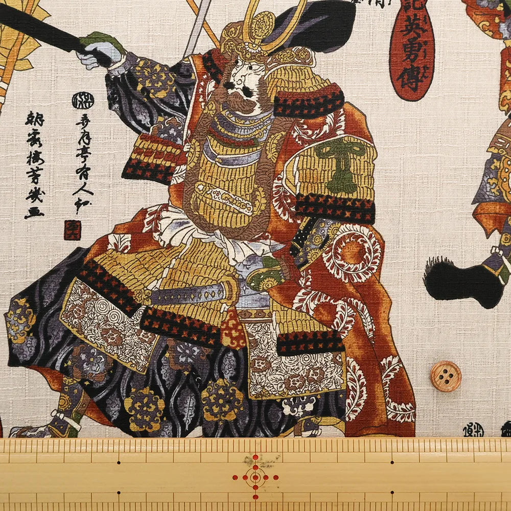Cotton Dobby Printed Fabric - Battle Scene - nomura tailor