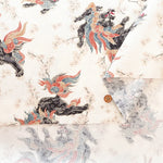 Cotton Dobby Printed Fabric - Lion and Cherry Blossoms - nomura tailor