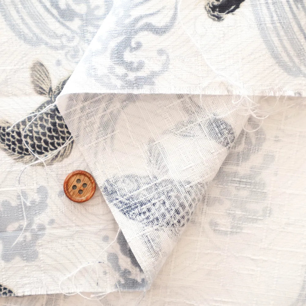 Cotton Dobby Printed Fabric - Carp - nomura tailor