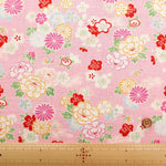 Cotton Dobby Printed Fabric - Flower - nomura tailor