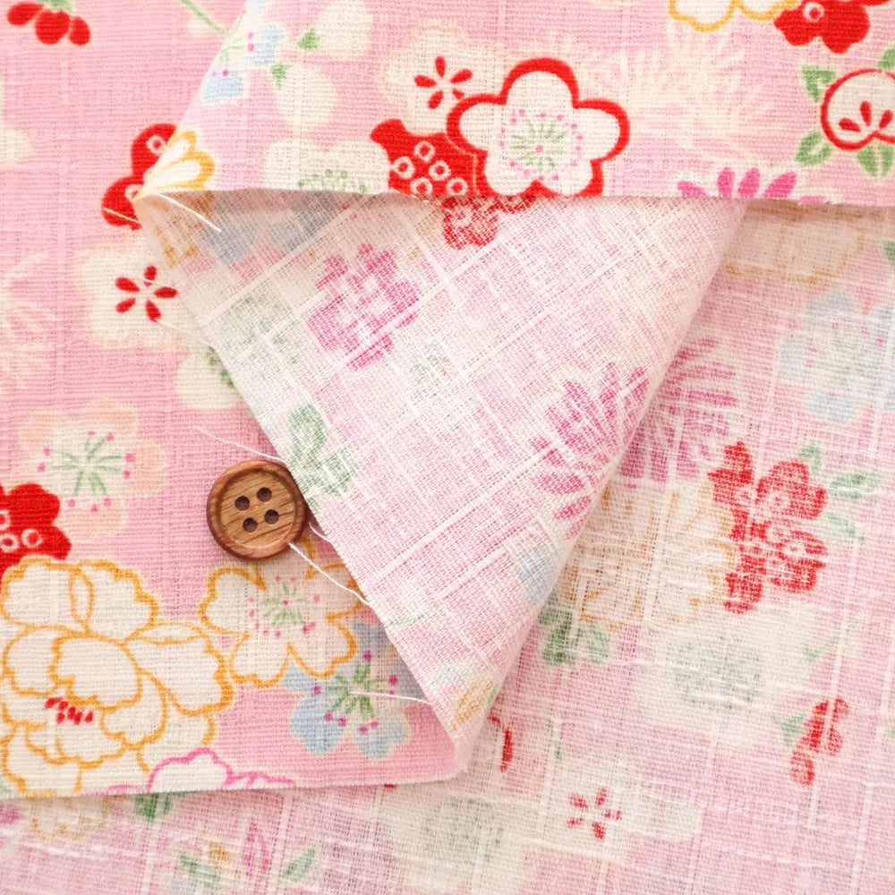 Cotton Dobby Printed Fabric - Flower - nomura tailor