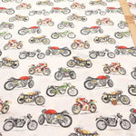 40"Cotton Broad Printed Fabric - Motorcycles - nomura tailor