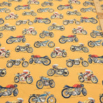 40"Cotton Broad Printed Fabric - Motorcycles - nomura tailor