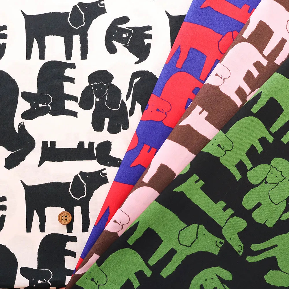 40"Cotton Broad Printed Fabric - Dog - nomura tailor
