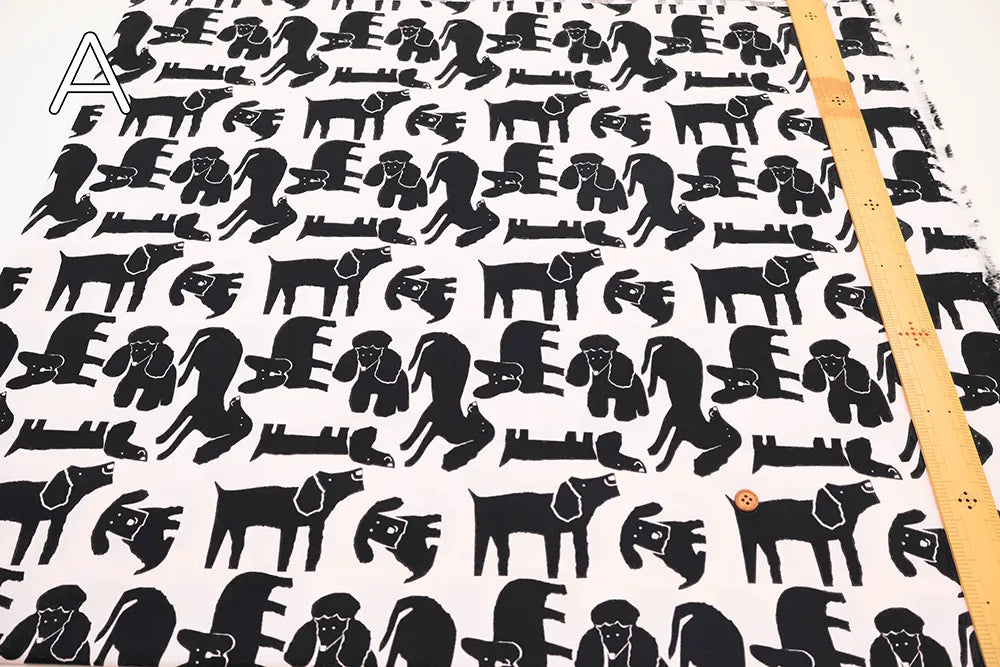 40"Cotton Broad Printed Fabric - Dog - nomura tailor