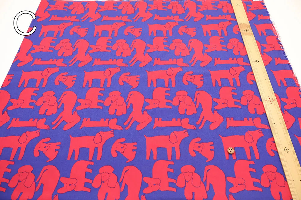 40"Cotton Broad Printed Fabric - Dog - nomura tailor