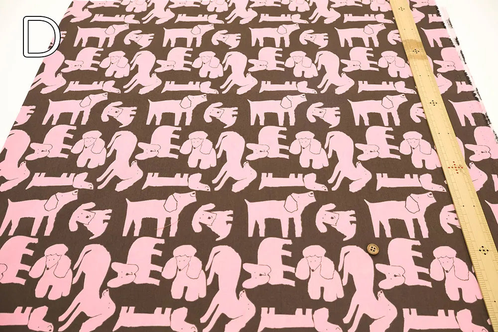 40"Cotton Broad Printed Fabric - Dog - nomura tailor