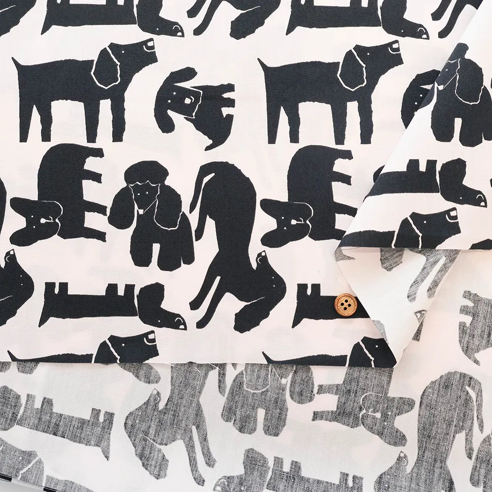 40"Cotton Broad Printed Fabric - Dog - nomura tailor