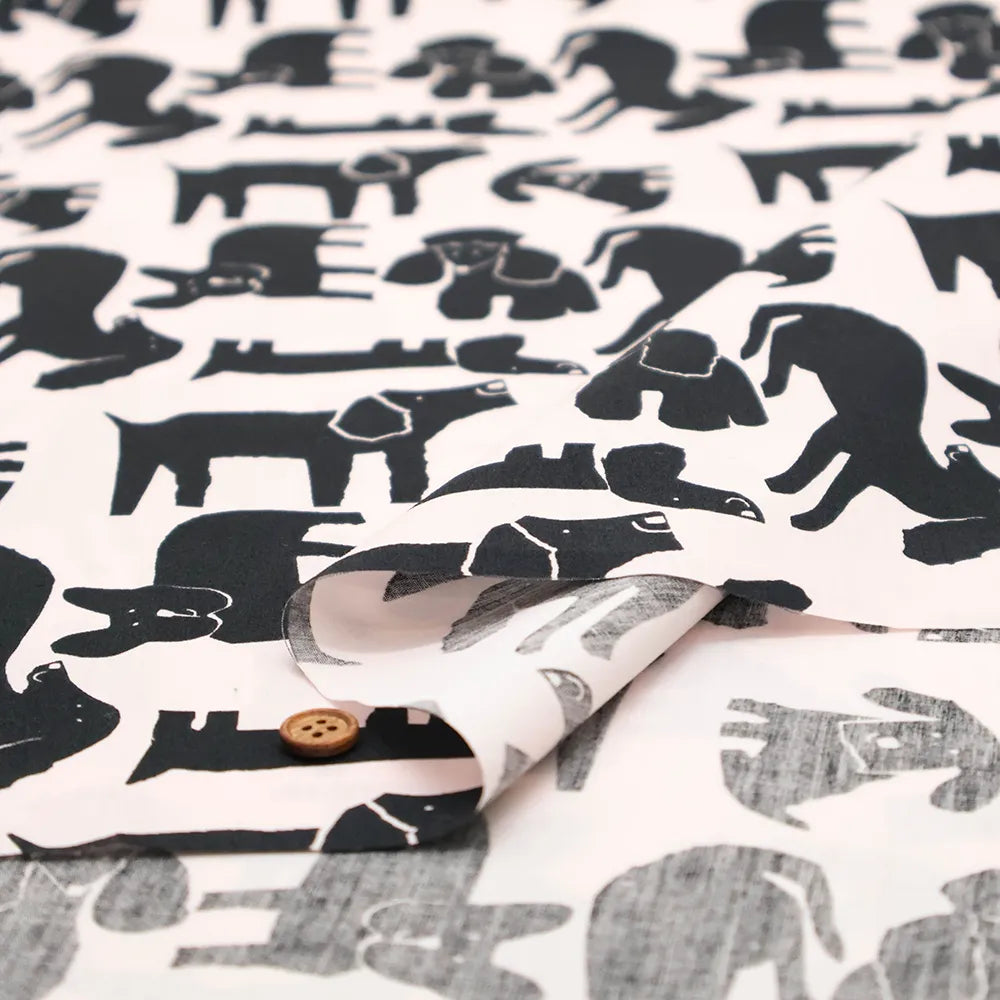 40"Cotton Broad Printed Fabric - Dog - nomura tailor
