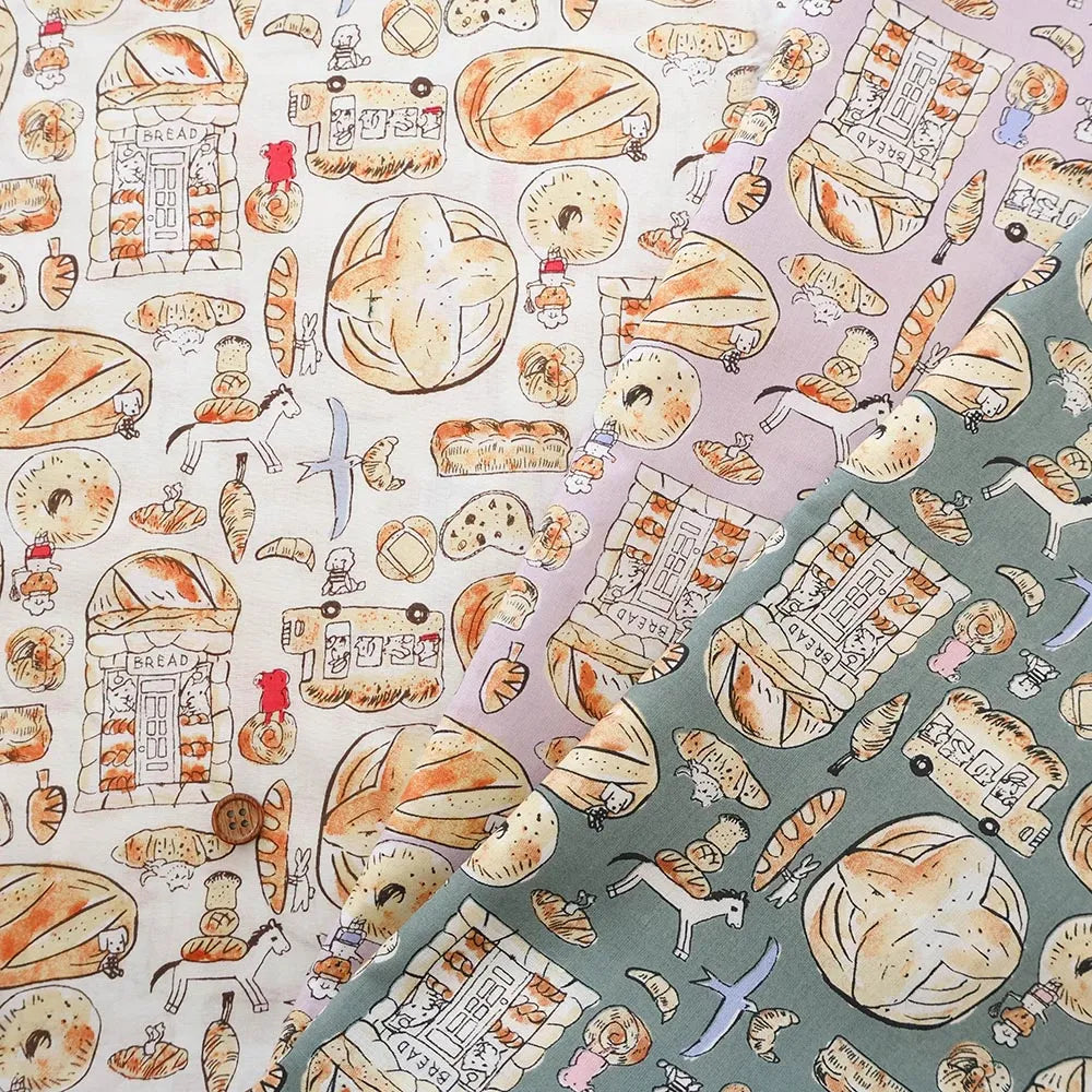60"Cotton Lawn Printed Fabric - Animal Bakery - nomura tailor
