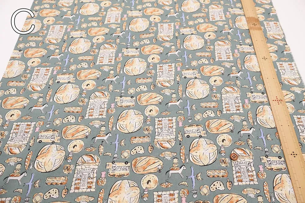 60"Cotton Lawn Printed Fabric - Animal Bakery - nomura tailor