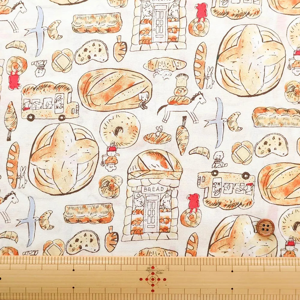 60"Cotton Lawn Printed Fabric - Animal Bakery - nomura tailor