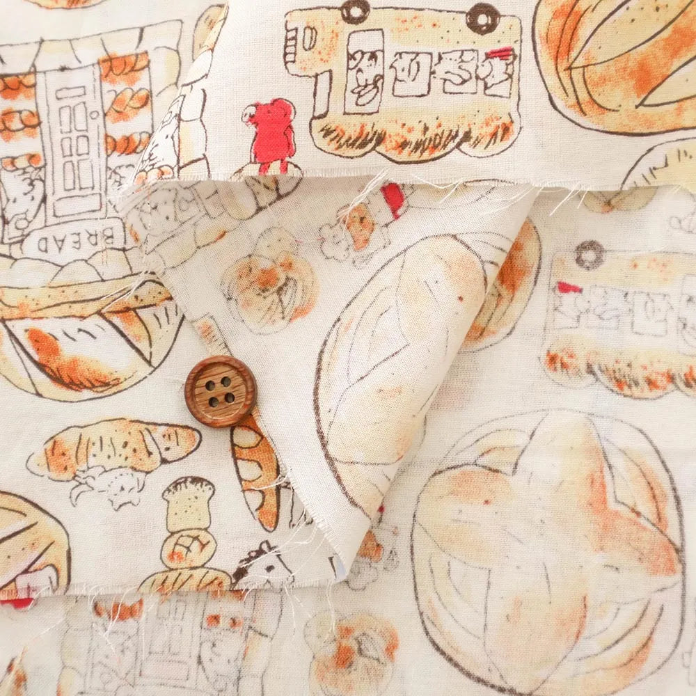 60"Cotton Lawn Printed Fabric - Animal Bakery - nomura tailor
