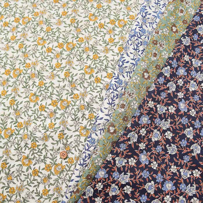 Cotton 60 Lawn printed fabric Ethnic flower - nomura tailor