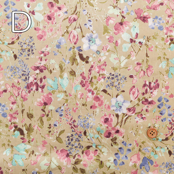 60"Cotton Lawn Fabric - Natural Flower - nomura tailor