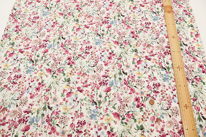 60"Cotton Lawn Fabric - Natural Flower - nomura tailor