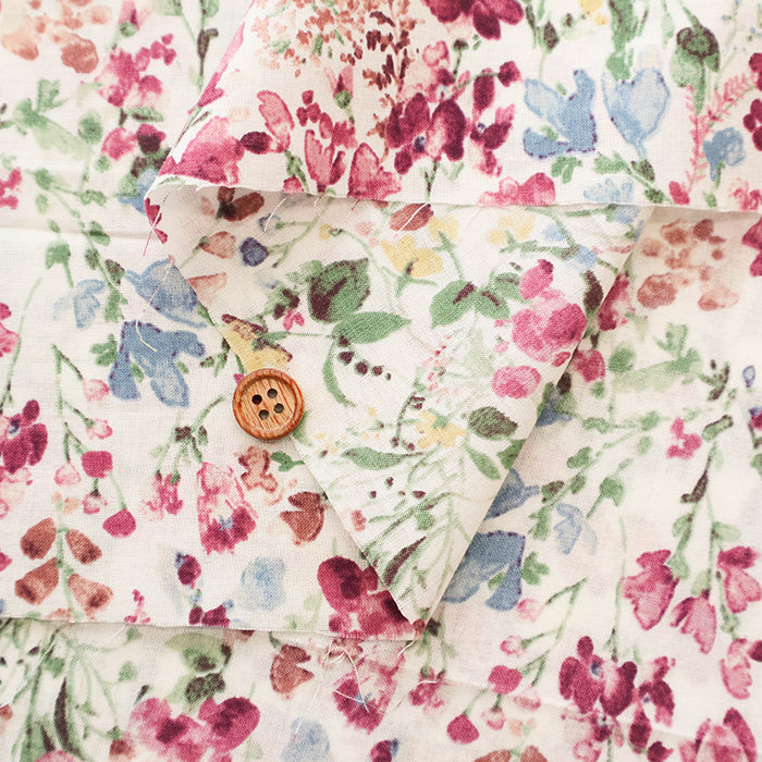 60"Cotton Lawn Fabric - Natural Flower - nomura tailor