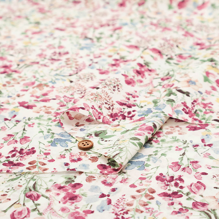 60"Cotton Lawn Fabric - Natural Flower - nomura tailor