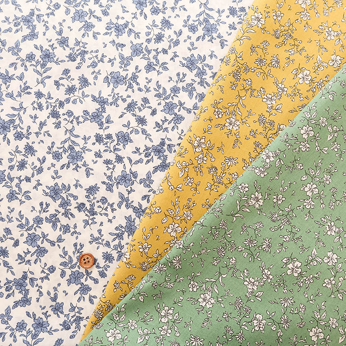 60"Cotton Lawn Fabric - Two-Tone Flower - nomura tailor