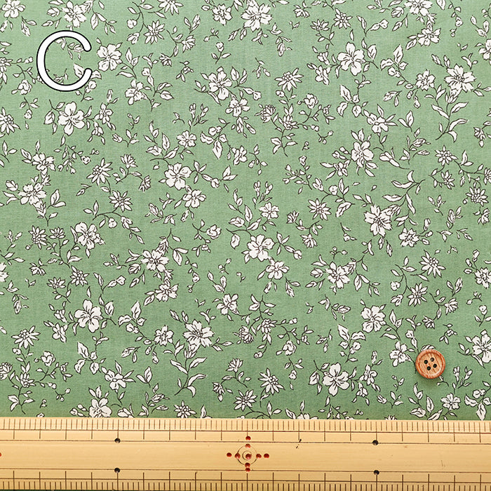 60"Cotton Lawn Fabric - Two-Tone Flower - nomura tailor