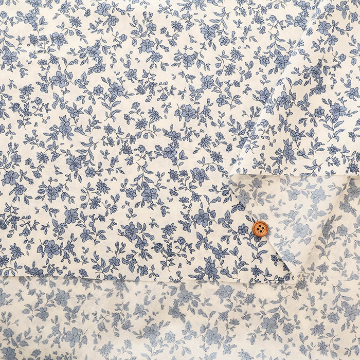 60"Cotton Lawn Fabric - Two-Tone Flower - nomura tailor