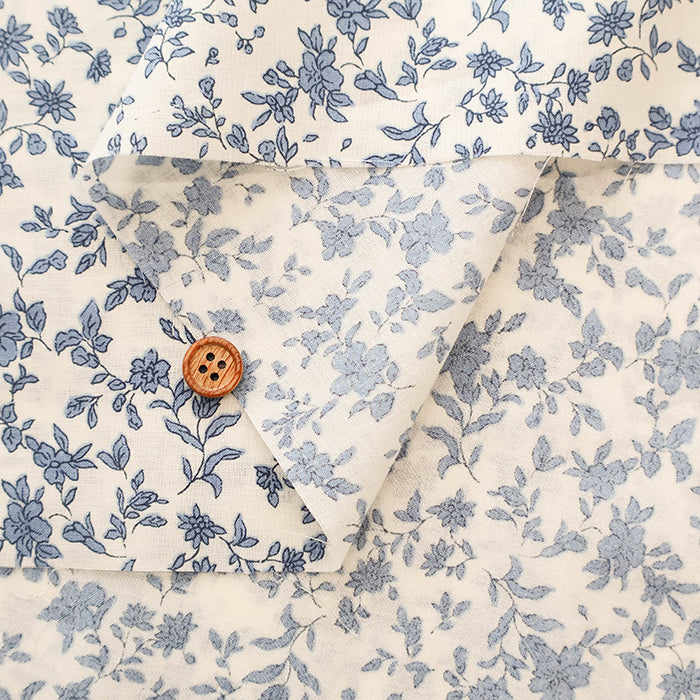 60"Cotton Lawn Fabric - Two-Tone Flower - nomura tailor
