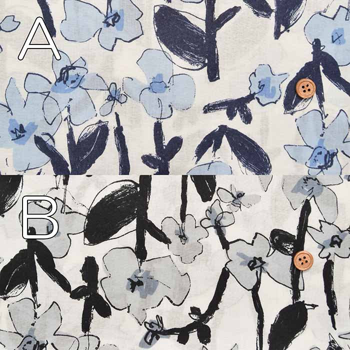 Cotton 60 roan printed fabric Painted Flower - nomura tailor
