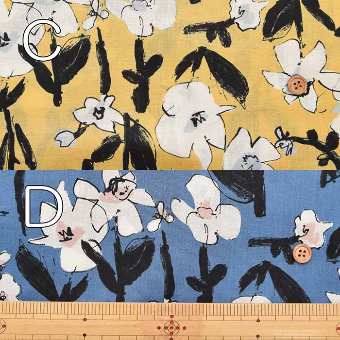 Cotton 60 roan printed fabric Painted Flower - nomura tailor