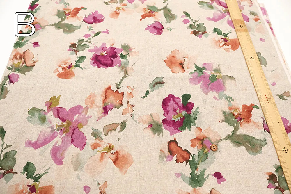 C/L Sheeting Printed Fabric - Watercolor Flower - nomura tailor