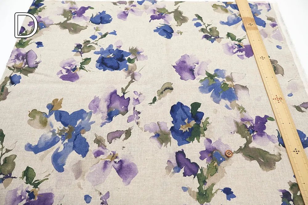 C/L Sheeting Printed Fabric - Watercolor Flower - nomura tailor