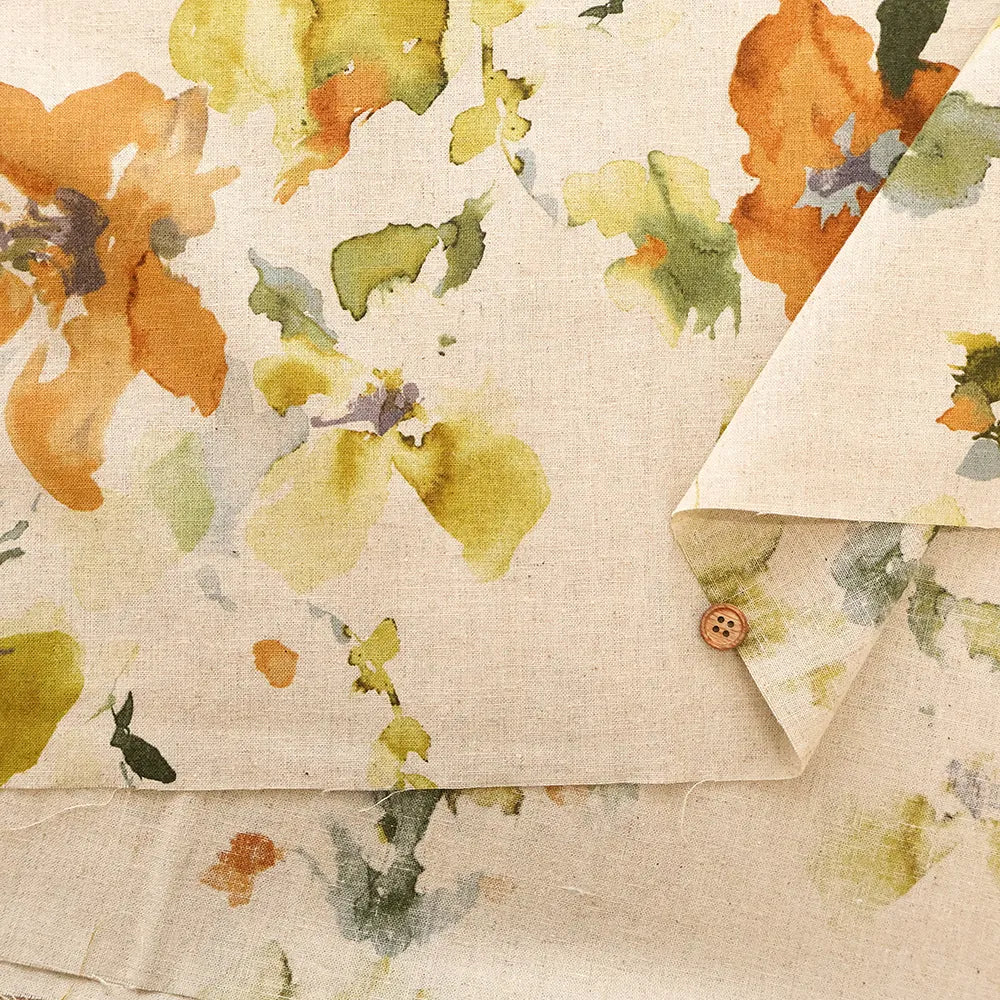 C/L Sheeting Printed Fabric - Watercolor Flower - nomura tailor