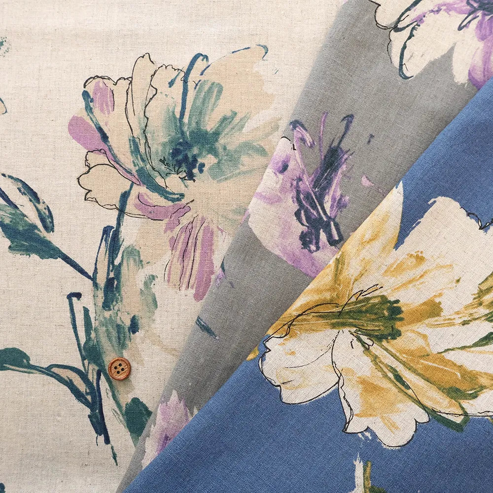 C/L Sheeting Printed Fabric 水彩フラワー - nomura tailor