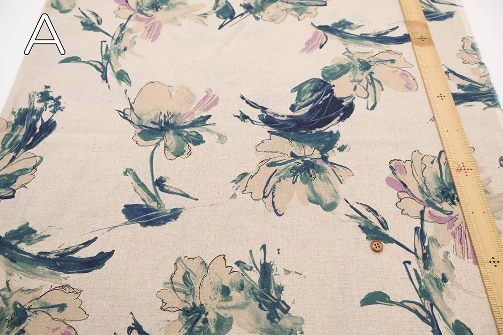 C/L Sheeting Printed Fabric 水彩フラワー - nomura tailor
