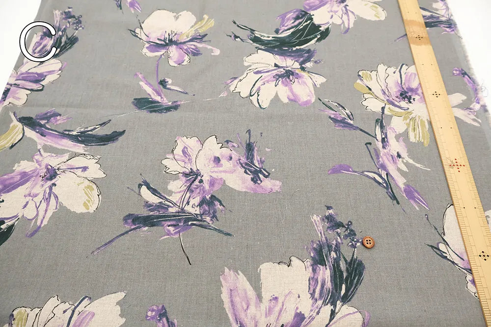 C/L Sheeting Printed Fabric 水彩フラワー - nomura tailor