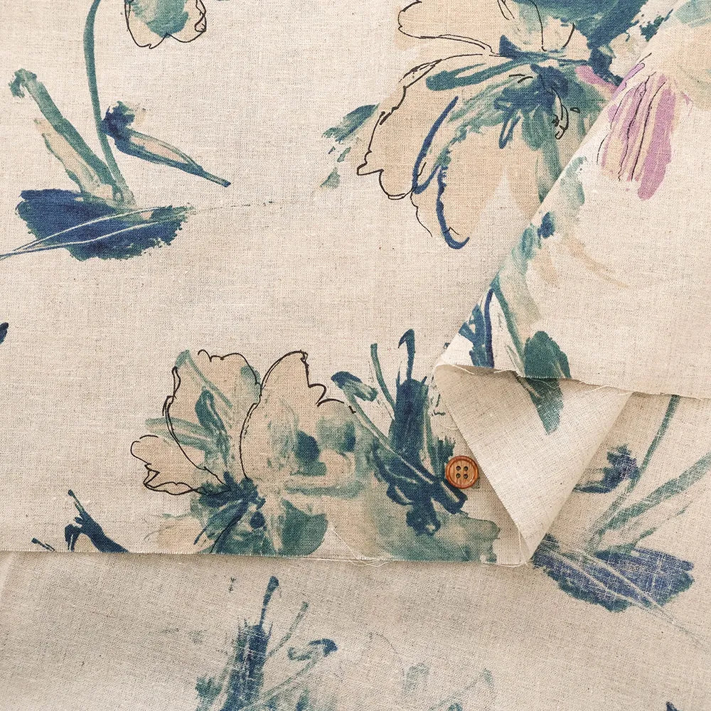 C/L Sheeting Printed Fabric 水彩フラワー - nomura tailor