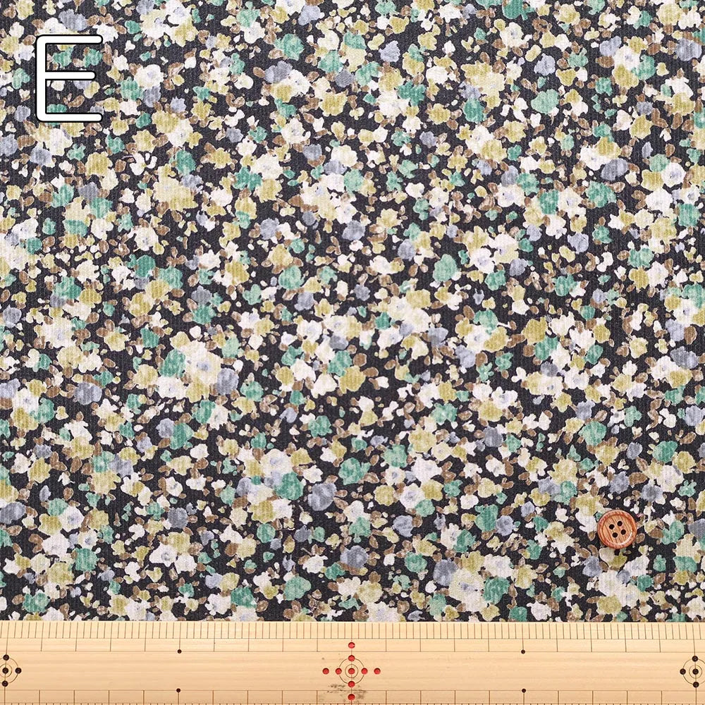 Cotton 21W Corduroy Printed Fabric - Mini Flowers - nomura tailor