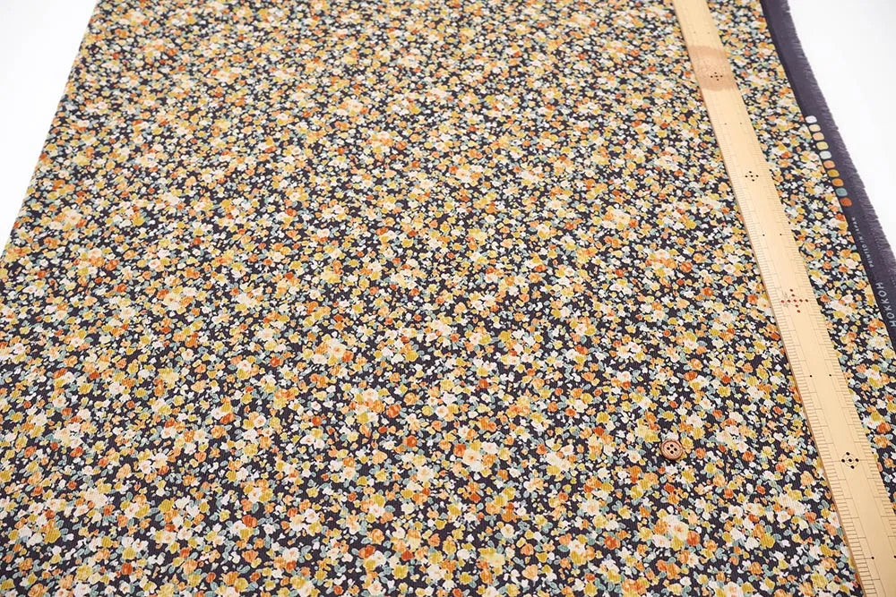 Cotton 21W Corduroy Printed Fabric - Mini Flowers - nomura tailor