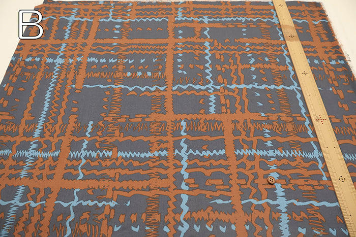 R/C Satin Printed Fabric - Art Check - nomura tailor
