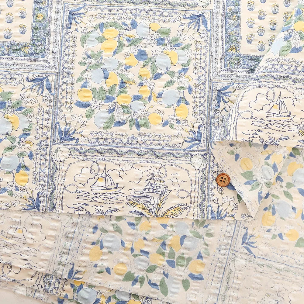 Cotton 60 Lawn  Ripple-printed Fabric - Bandana Style - nomura tailor