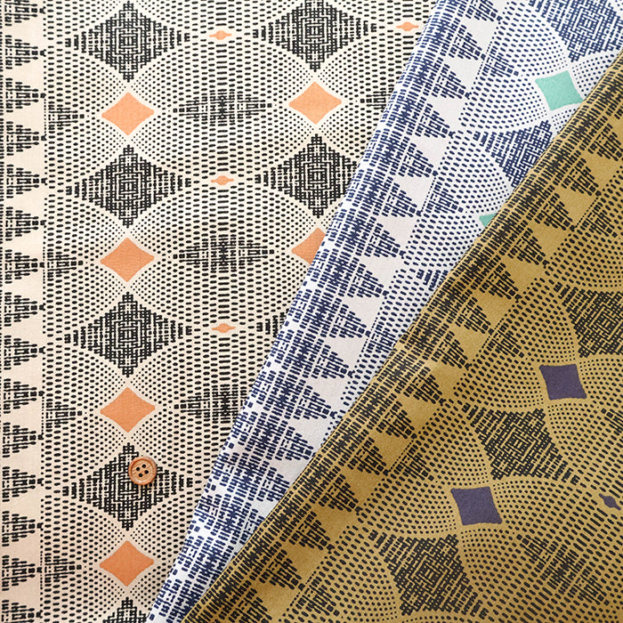 C/R Lawn Printed Fabric - Art Border - nomura tailor