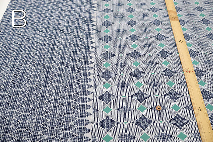 C/R Lawn Printed Fabric - Art Border - nomura tailor