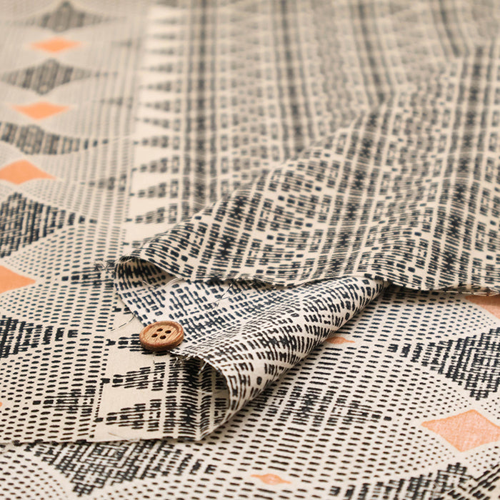 C/R Lawn Printed Fabric - Art Border - nomura tailor