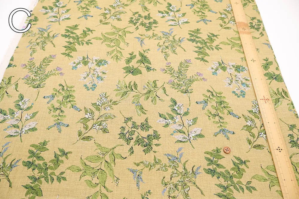 Linen Sheeting printed Fabric - Botanical Flowers - nomura tailor