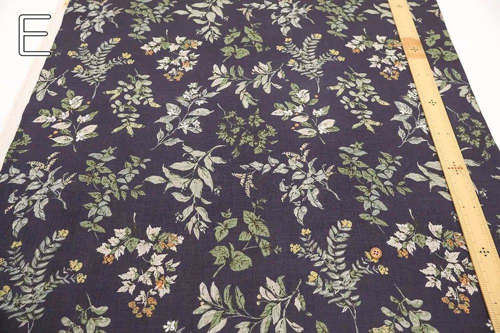 Linen Sheeting printed Fabric - Botanical Flowers - nomura tailor
