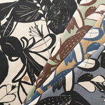 Half-Linen Sheeting Printed Fabric - Artificial Flowers - nomura tailor