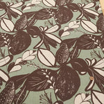 Half-Linen Sheeting Printed Fabric - Artificial Flowers - nomura tailor