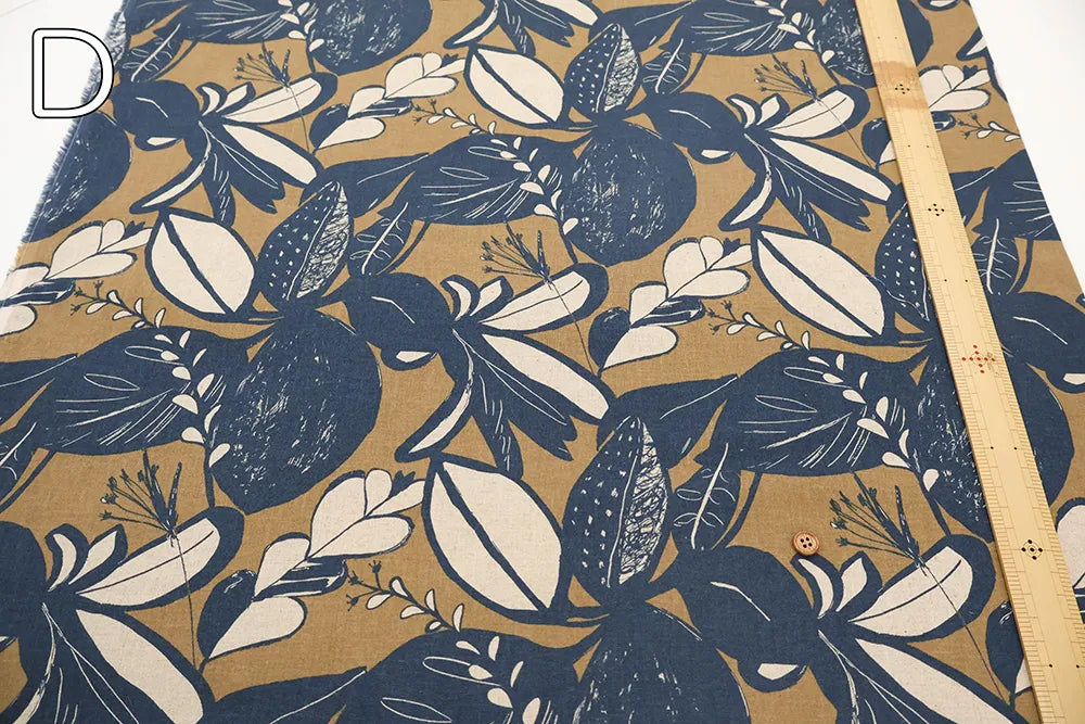Half-Linen Sheeting Printed Fabric - Artificial Flowers - nomura tailor