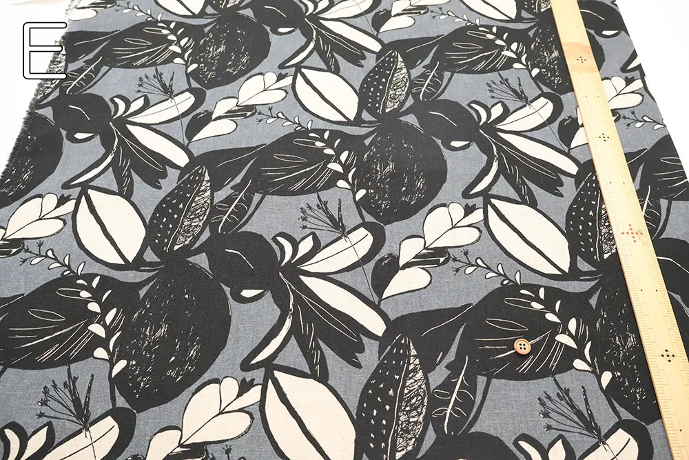Half-Linen Sheeting Printed Fabric - Artificial Flowers - nomura tailor