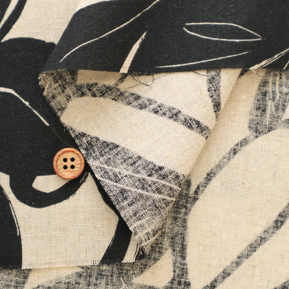 Half-Linen Sheeting Printed Fabric - Artificial Flowers - nomura tailor