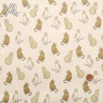 Cotton 21W Corduroy Printed Fabric - Cat - nomura tailor